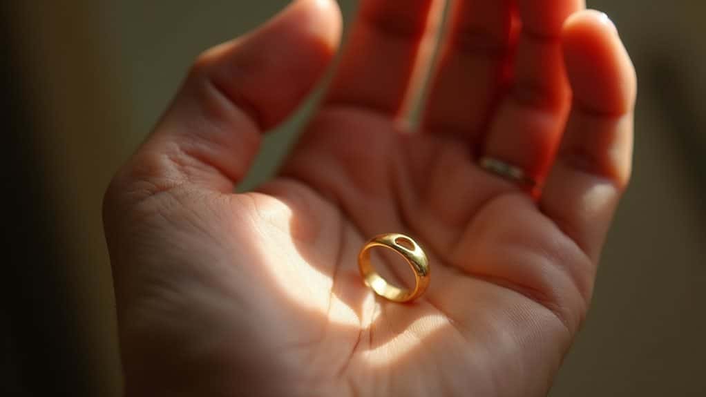 curved semi circular line beneath index finger