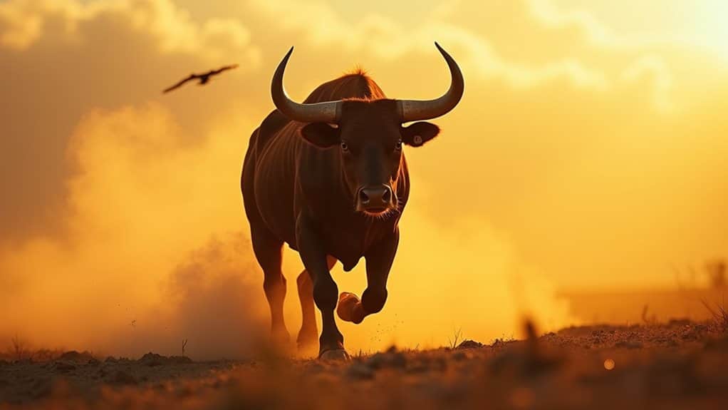 determined strength symbolized by bulls