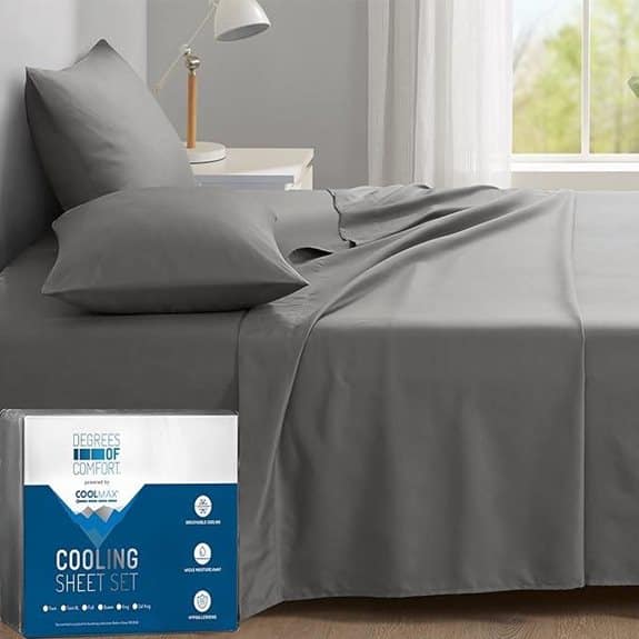 DEGREES OF COMFORT Coolmax Cooling Sheets Queen Set