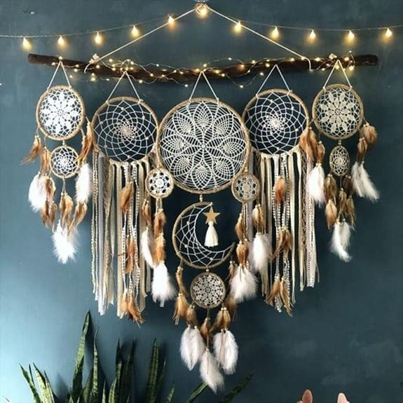 5-Piece Boho Moon Dream Catcher Wall Decor