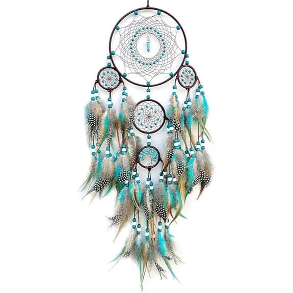 Large Boho Turquoise Dream Catcher Wall Hanging
