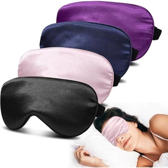 4 Pack Silk Sleep Mask with Adjustable Strap