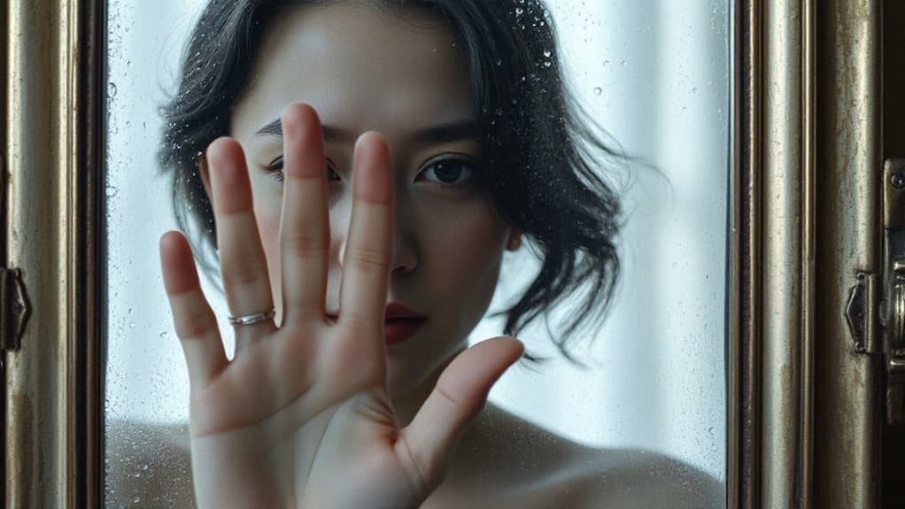 blurred mirror reveals avoided emotions