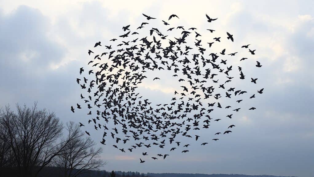 circling flock signals harmonious opportunity
