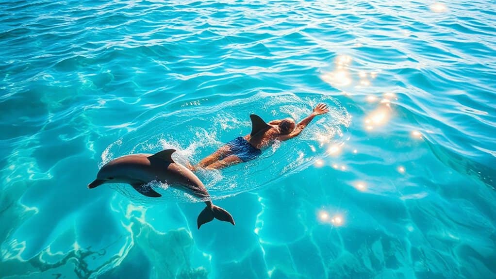 dolphin guiding beside you