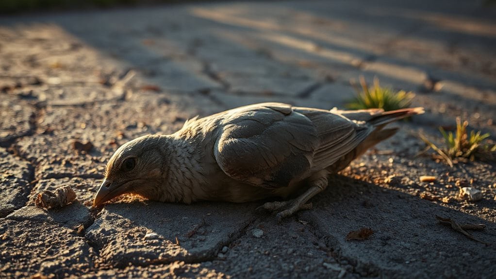 dream dead bird on ground signal end of phase