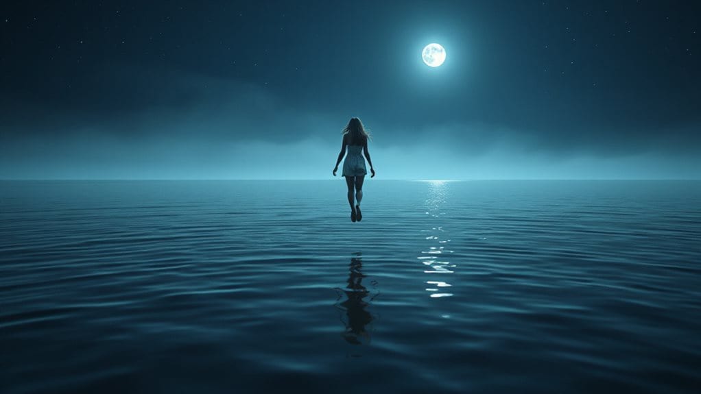 dream of detachment floating above ocean