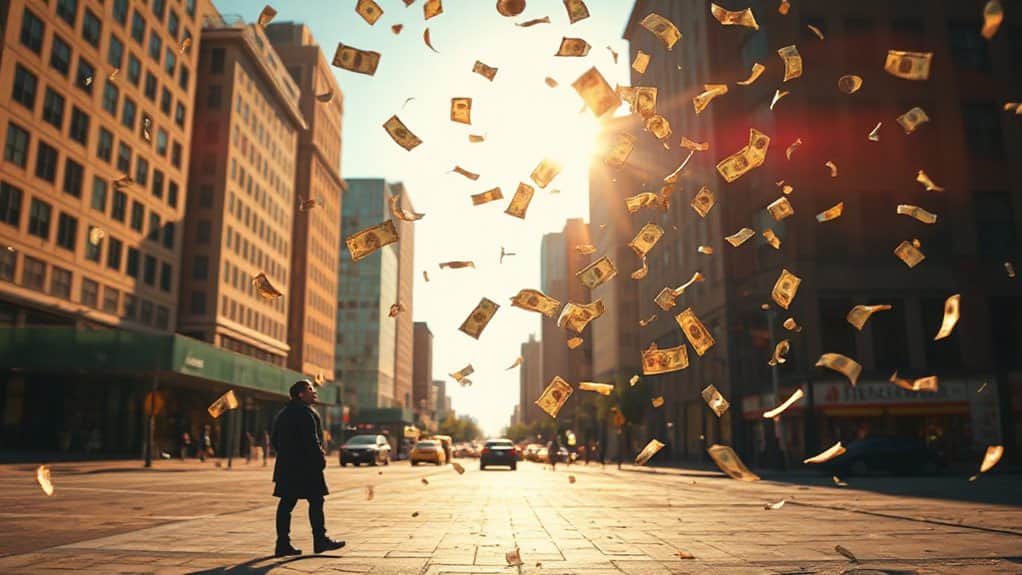 dream of money raining from sky