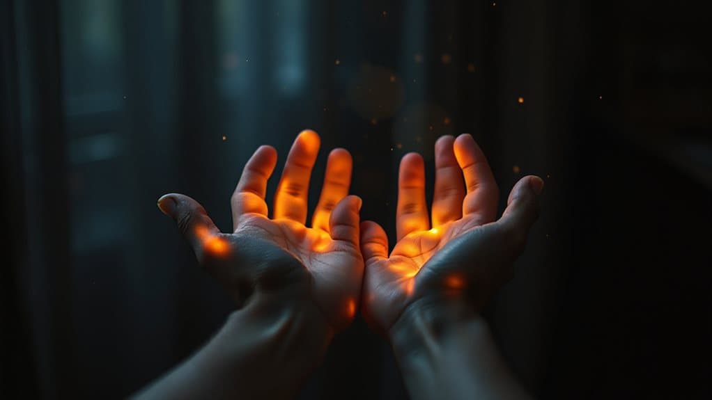 glowing hand awakens inner power