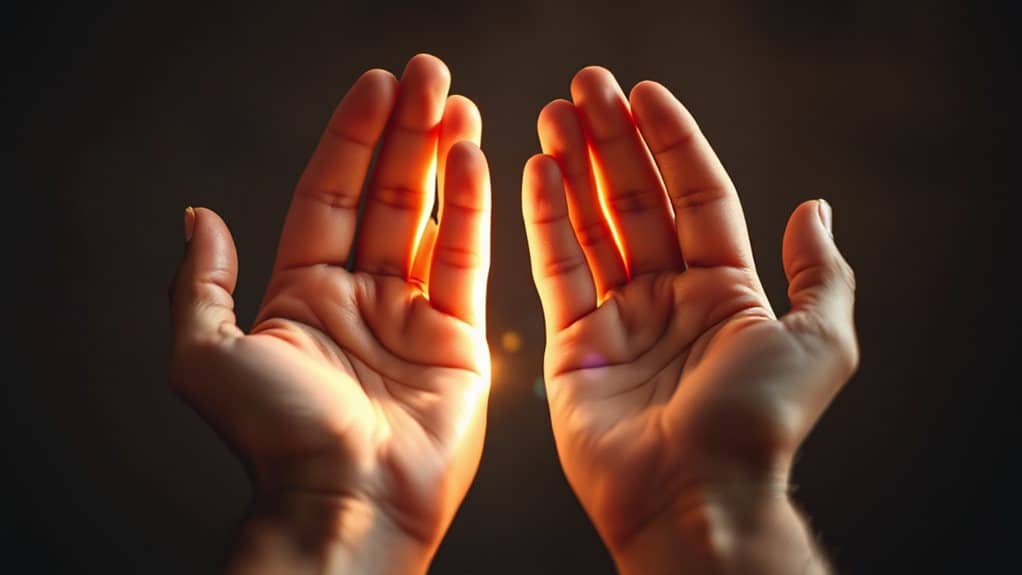 glowing hands spiritual energy