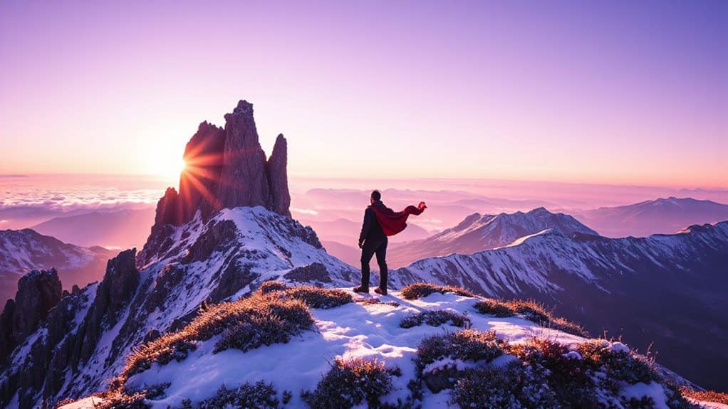mountain peak dream clarity goals teamwork