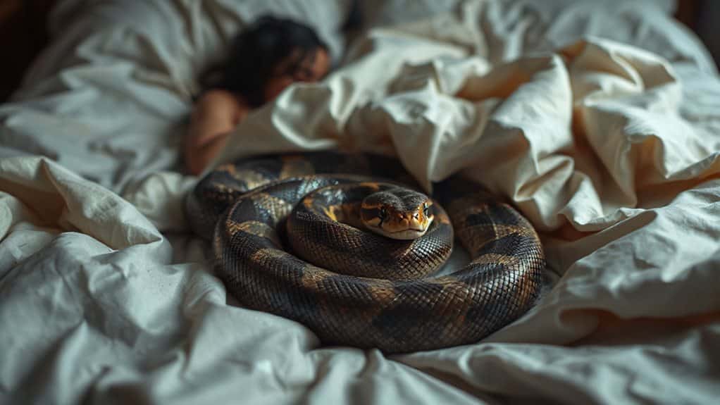 snake in bed signals rebirth deceit