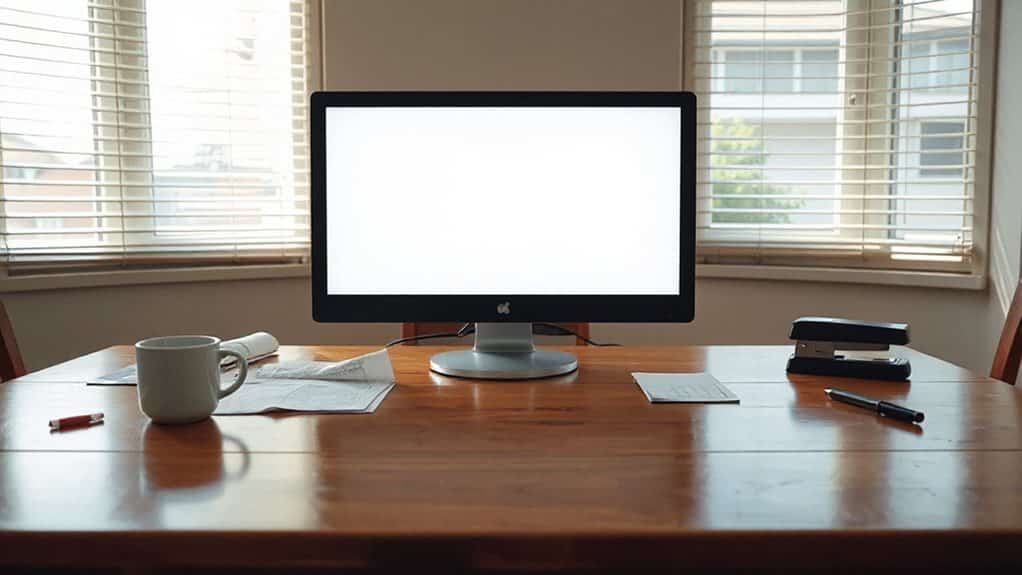 empty desk balanced creativity