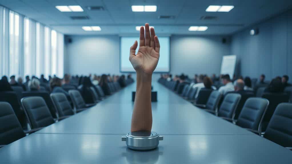muted voice in group meeting