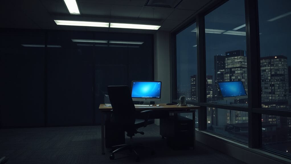 office lights off stress meanings