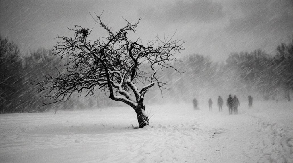 frozen isolation in snow